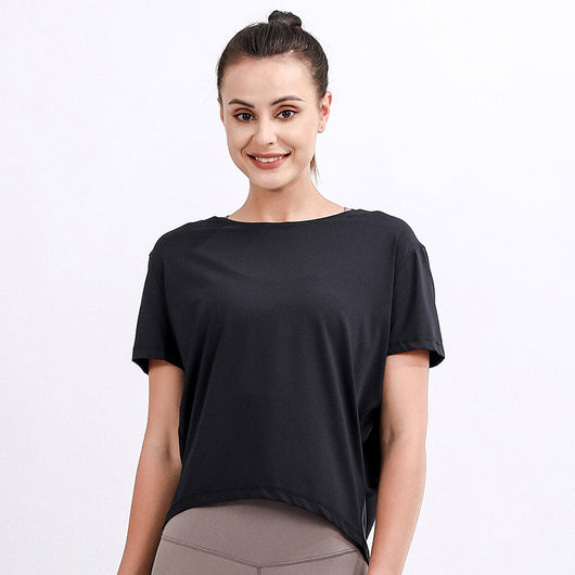Blusa Deportiva Suelta Manga Corta Talla Grande para Yoga y Entrenamiento - Image 4