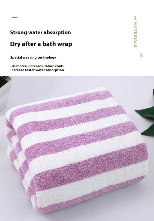 Toalla de Baño Premium Coral Velvet con Rayas Anchas - Edición Mayorista - Image 12