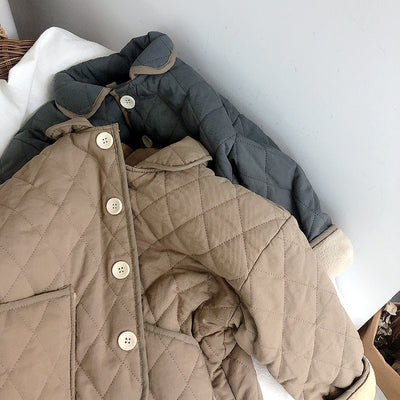 Abrigo de Niña en Cashmere y Algodón Acolchado con Solapa - Image 11