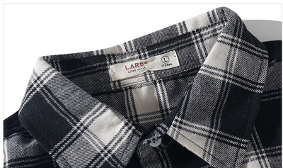 Camisa de Manga Larga a Cuadros para Hombre en Poliéster - Image 11