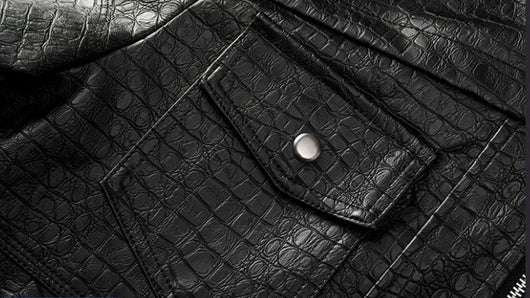 Abrigo de Cuero PU con Estilo Personalizado para Hombre - Image 14