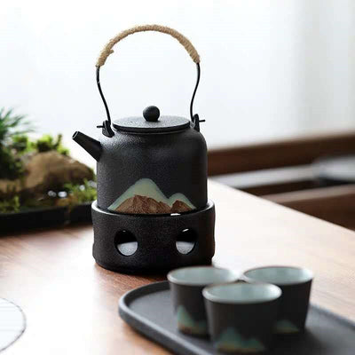 Juego de Té Japonés con Calentador de Cerámica - Image 8