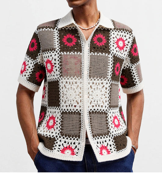 Suéter Tejido Hueco Estilo Étnico Retro - Image 10