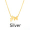 Butterfly pendant letter necklace Plateado J
