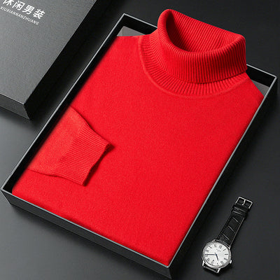 Suéter Cuello Alto para Hombre - Abrigo Básico Invierno Colores Sólidos - Image 5