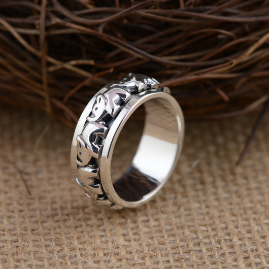 Anillo Giratorio de Plata Tailandesa 925 Retro para Dedo Índice - Image 5