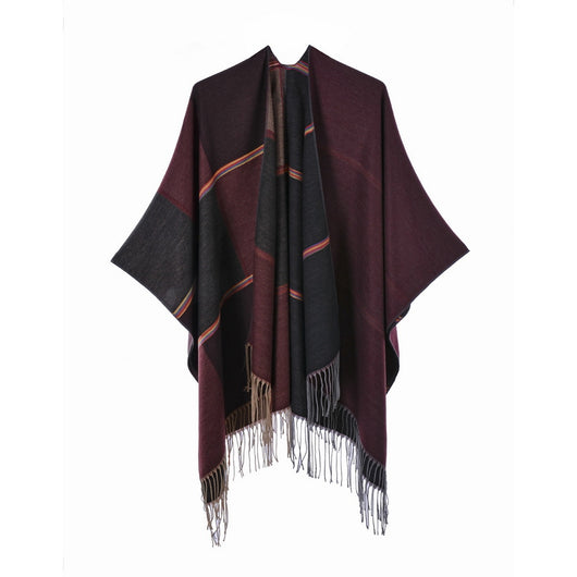 Chal Retro Grueso y Cálido con Textura Jacquard - Estilo Vintage Elegante - Image 25
