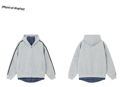Cardigan Abrigo Cuadrillé con Capucha y Detalles Combinados - Image 19