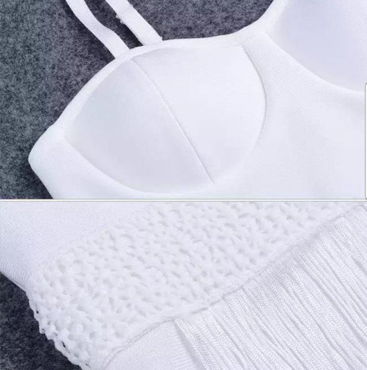 Vestido Suelto para Mujer con Bolsa y Borlas a la Cadera - Image 15