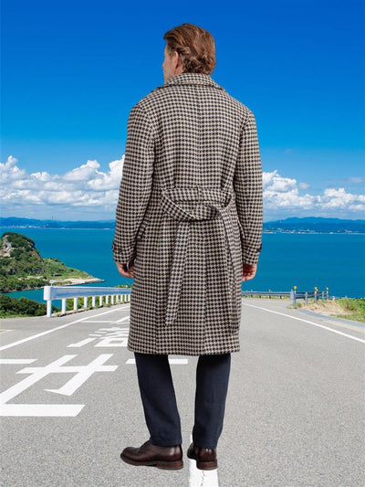 Abrigo de Lana Houndstooth Acolchado para Hombre - Image 10