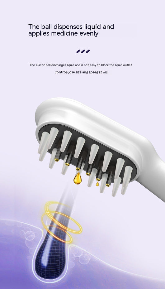 White scalp medicine feeder comb with blue and red light therapy, digital display, and massage function. - Image 16