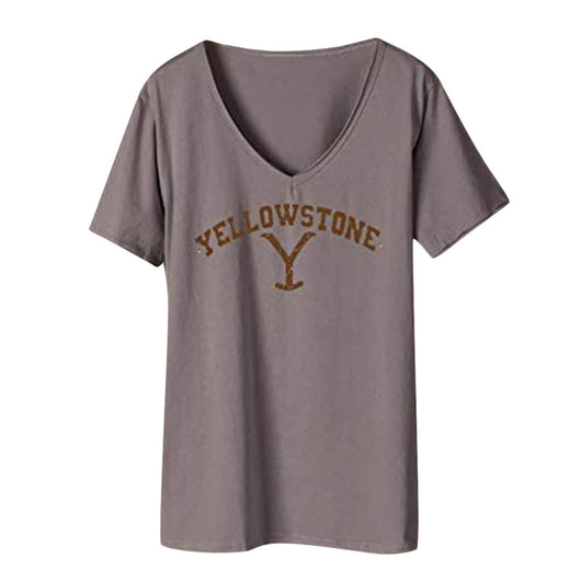 Playera Oversize Cuello V Estampado con Letras para Mujer - Image 16