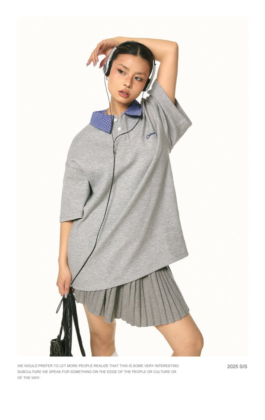Playera Retro Bordada Oversized de Manga Corta - Image 5