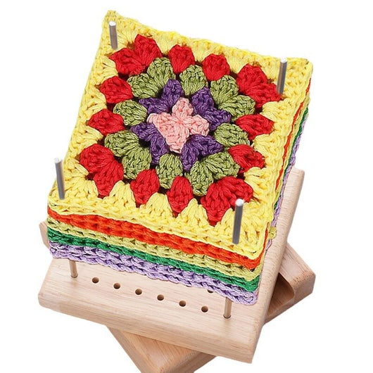 Tablero de Tejido en Madera Maciza para Cuadrados de Crochet - Image 8