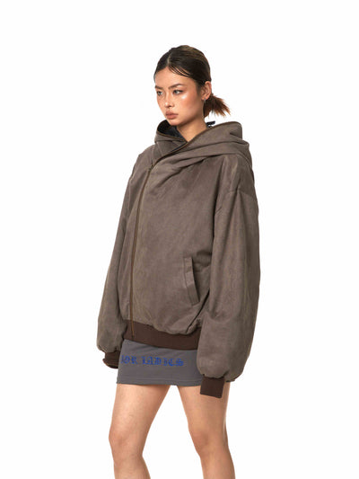 Cardigan Sudadera Desconstructido con Capucha y Cierre Oblicuo para Mujer - Image 3