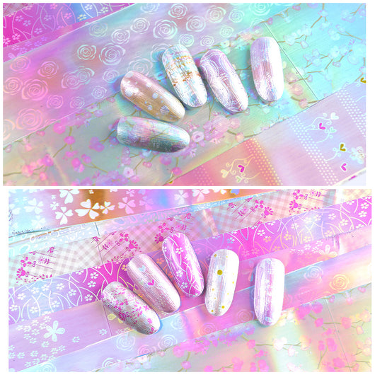 Set de Calcomanías para Uñas Cielo Estrellado - 16 Diseños Románticos con Flores y Estrellas - Image 2