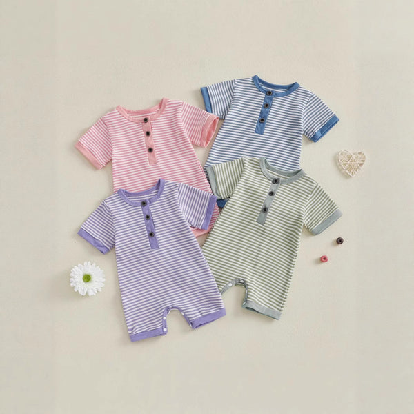 Conjunto de 4 Piezas en Algodón Puro con Rayas - Estilo Casual