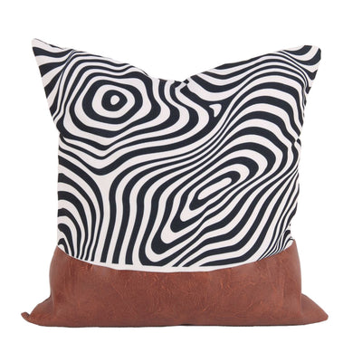 Funda de Almohada Cuero PU Nórdico con Costuras Geométricas - Image 5