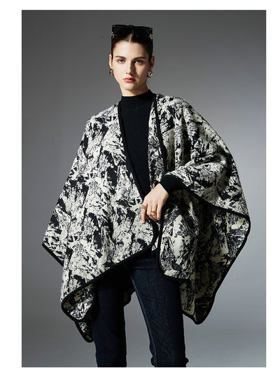 Chal Jacquard de Pelo Artificial Tipo Visón con Pintura China - Primavera, Otoño e Invierno - Image 20