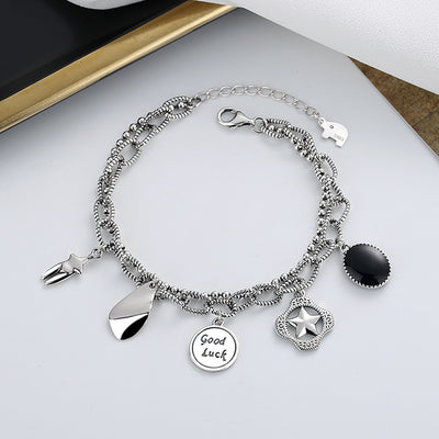 Pulsera de Plata Esterlina con Dije Doble Capa - Image 5