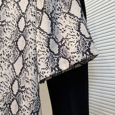 Camisa Casual Hombre Seda Helada Estampado Serpiente Manga Corta Elegante - Image 4
