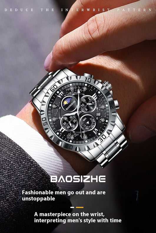 Reloj de Cuarzo Luminoso Impermeable para Hombre - Elegancia Profesional - Image 13
