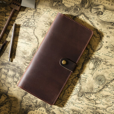 Billetera Retro Cuero Crazy Horse Multifuncional Unisex Cartera Larga - Image 10