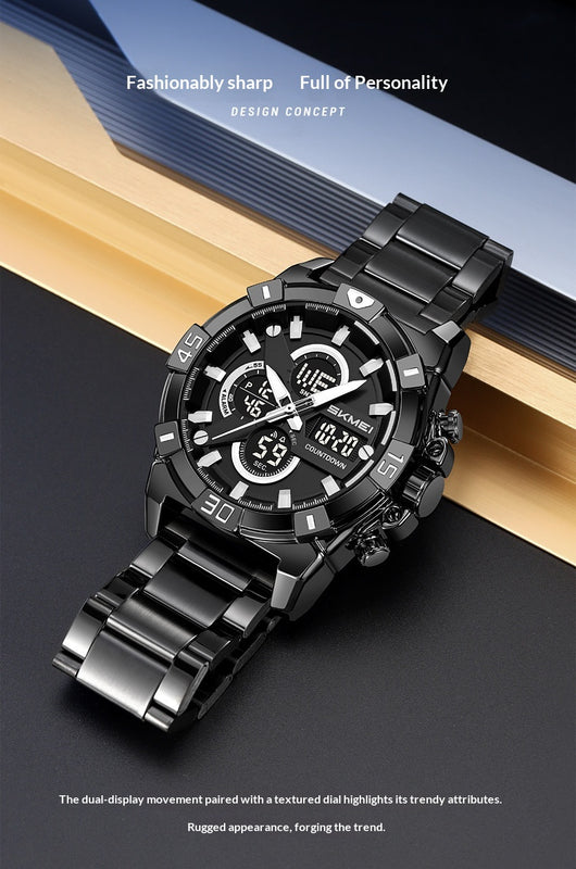 Reloj Cronógrafo Deportivo Electrónico para Hombre con Correa de Acero - Image 23