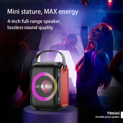 Parlante Bluetooth Portátil con Luz LED Circular y Sonido de Rango Completo