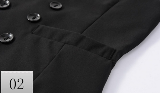 Chaleco de Traje Doble Botonadura Estilo Británico Talla Grande - Image 19