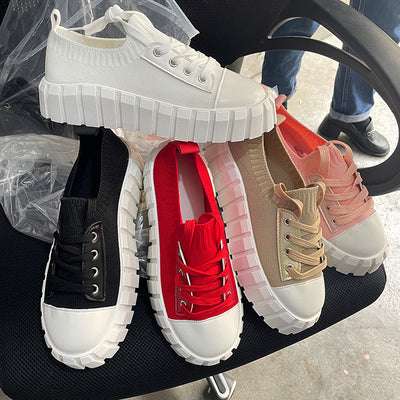 Zapatos Retro de Cordones con Punta Redonda para Mujer en Color Bisqué - Image 19