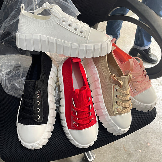 Zapatos Retro de Cordones con Punta Redonda para Mujer en Color Bisqué - Image 19