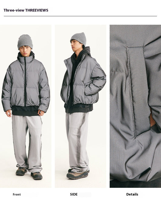 Abrigo de Plumón de Pato Blanco para Invierno con Tecnología Reflectante - Image 15