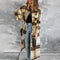 Cardigan Largo de Invierno con Estampado Cuadros para Mujer
