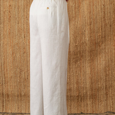 Pantalones de Lino Sueltos Cintura Alta con Cordones - Image 5