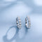 Aretes de Moissanita Azul Natural Redondeados en Blanco