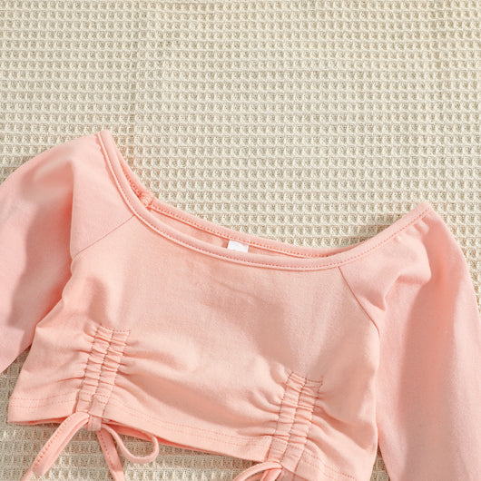 Blusa Infantil Otoño Algodón con Cordones y Mangas Largas - Image 3