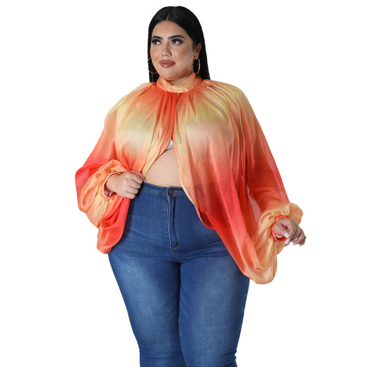 Blusa de Gasa Talla Grande con Cuello Redondo y Tirantes Ajustables - Image 12