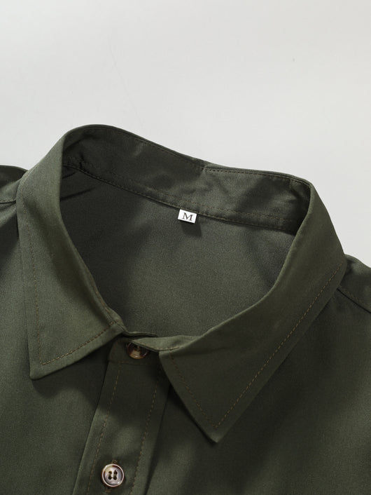 Camisa de Manga Corta Clásica para Hombre - Color Liso Verano - Image 18
