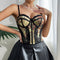 Top Corset Escotado con Tirantes Ajustables y Varillas de Soporte