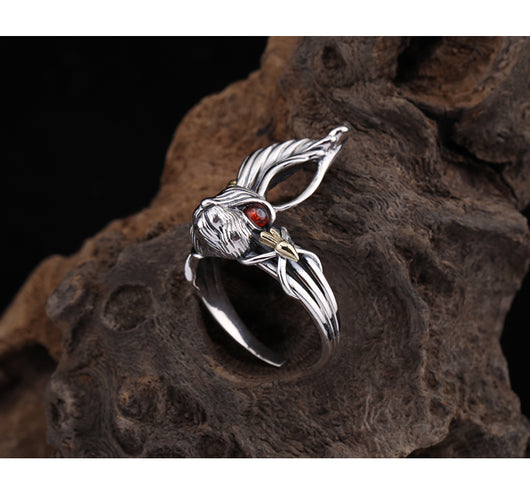 Anillo de Conejo del Zodiaco en Cristal Hecho a Mano - Estilo Hip-hop Urbano - Image 4