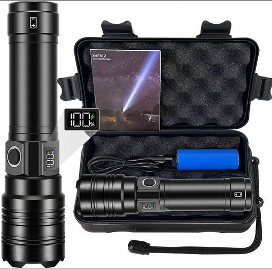 Linterna LED Recargable de Alto Rendimiento con Zoom y Pantalla Digital - Image 11