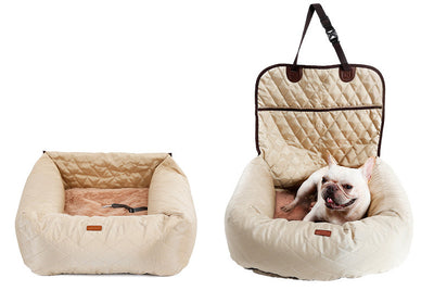 Transportín y Cama de Auto 2 en 1 para Mascotas - Colchoneta Acolchada Plegable - Image 5