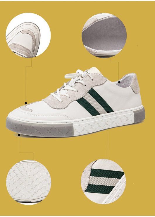 Zapatos de Cuero Blanco para Hombre - Casual y Versátil - Image 17