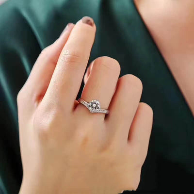 Anillo de Moissanita Princesa Corona 1 Quilate para Mujer - Image 3
