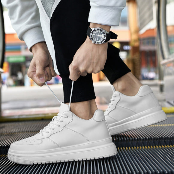 Tenis Blancos Bajos Estilo Coreano para Hombre