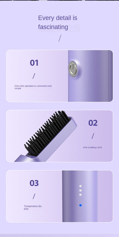 Peine Alisador Eléctrico 2 en 1 - Plancha de Cabello con Control de Temperatura - Image 23