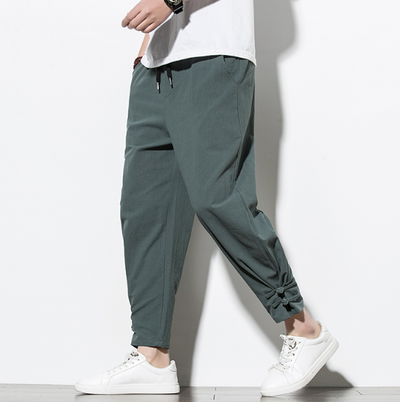 Pantalones Deportivos Hombre Algodón Lino Estilo Asiático - Image 6