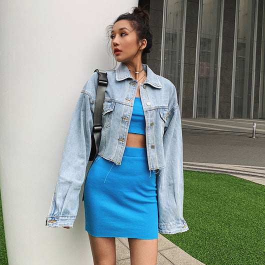 Chaqueta Denim Oversized Desgastada - Estilo Europeo Otoño - Image 2