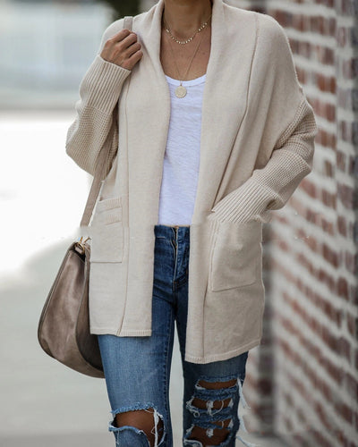 Cardigan Suéter Mujer Mangas Murciélago Abrigo Invierno